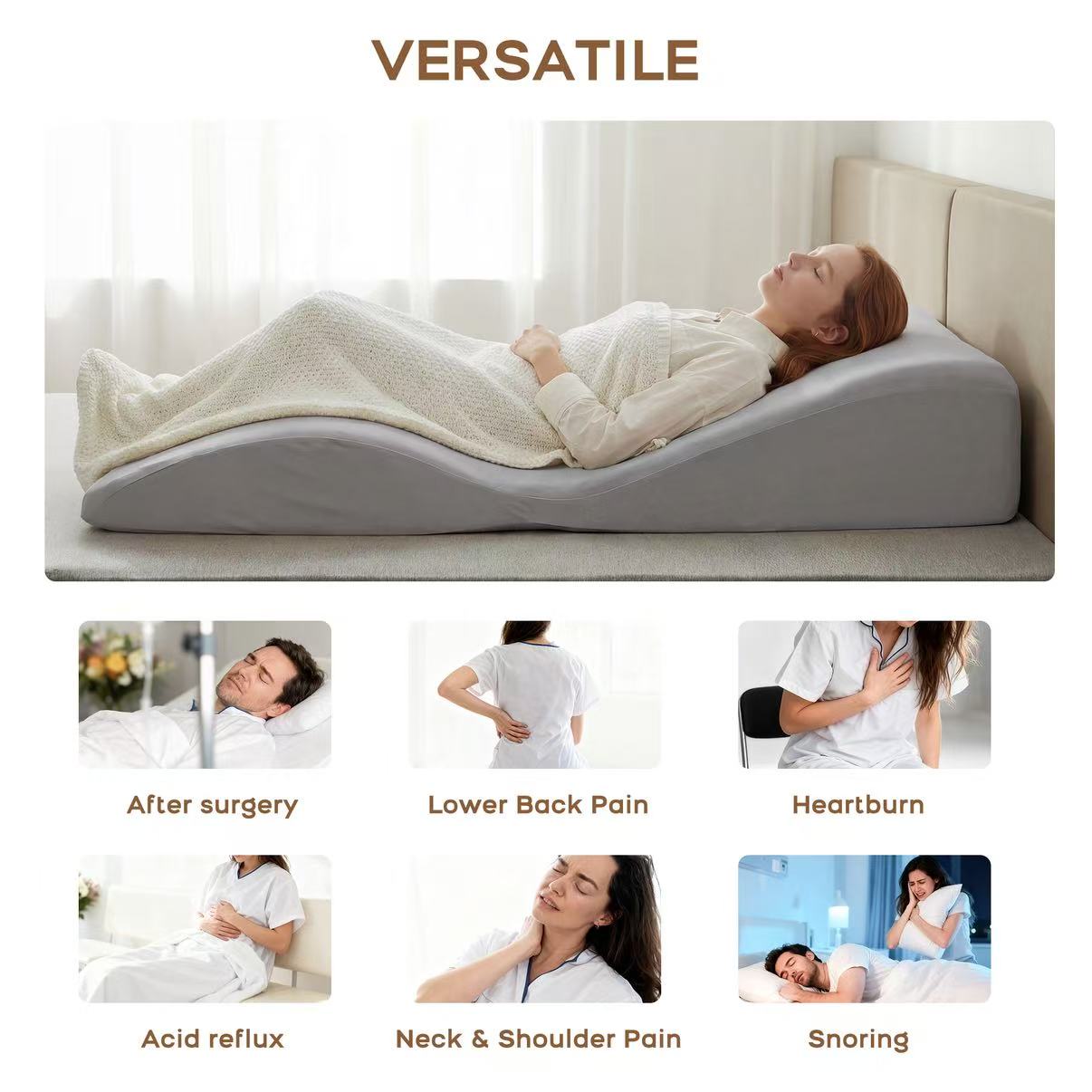 Wedge pillow versatile use